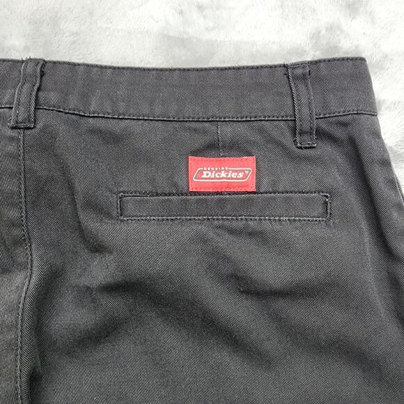 Dickies Pants Womens 11 Juniors Black Mid Rise Straight Leg Twill Office Preppy - Picture 3 of 12